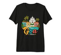 Regalo de Recuerdo de Viaje de Goa India Dibujado a Mano Camiseta Premium