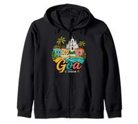 Regalo de Recuerdo de Viaje de Goa India Dibujado a Mano Sudadera con Capucha