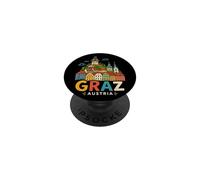 Regalo de Recuerdo de Viaje de Graz Austria Dibujado a Mano PopSockets PopGrip Adhesivo