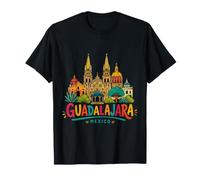 Regalo de Recuerdo de Viaje de Guadalajara México Dibujado a Mano Camiseta