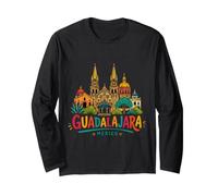 Regalo de Recuerdo de Viaje de Guadalajara México Dibujado a Mano Manga Larga