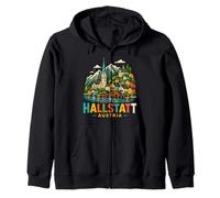 Regalo de Recuerdo de Viaje de Hallstatt Austria Dibujado a Mano Sudadera con Capucha