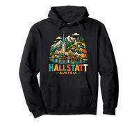 Regalo de Recuerdo de Viaje de Hallstatt Austria Dibujado a Mano Sudadera con Capucha