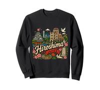 Regalo de Recuerdo de Viaje de Hiroshima Japón Dibujado a Mano Sudadera