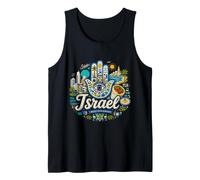 Regalo de Recuerdo de Viaje de Israel Dibujado a Mano Camiseta sin Mangas