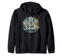 Regalo de Recuerdo de Viaje de Israel Dibujado a Mano Sudadera con Capucha