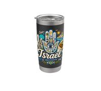 Regalo de recuerdo de viaje de Israel dibujado a mano Vaso térmico de acero inoxidable de doble pared