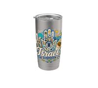 Regalo de recuerdo de viaje de Israel dibujado a mano Vaso térmico de acero inoxidable de doble pared