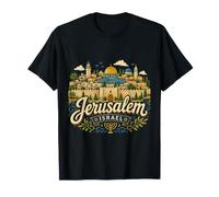 Regalo de Recuerdo de Viaje de Jerusalén Israel Dibujado a Mano Camiseta