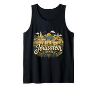 Regalo de Recuerdo de Viaje de Jerusalén Israel Dibujado a Mano Camiseta sin Mangas