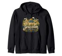 Regalo de Recuerdo de Viaje de Jerusalén Israel Dibujado a Mano Sudadera con Capucha