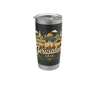 Regalo de recuerdo de viaje de Jerusalén Israel dibujado a mano Vaso térmico de acero inoxidable de doble pared