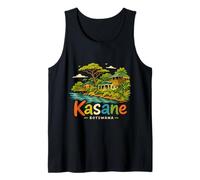 Regalo de Recuerdo de Viaje de Kasane Botswana Dibujado a Mano Camiseta sin Mangas