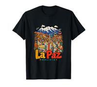 Regalo de Recuerdo de Viaje de La Paz Bolivia Dibujado a Mano Camiseta
