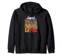 Regalo de Recuerdo de Viaje de La Paz Bolivia Dibujado a Mano Sudadera con Capucha