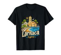 Regalo de Recuerdo de Viaje de Larnaca Chipre Dibujado a Mano Camiseta