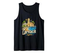 Regalo de Recuerdo de Viaje de Larnaca Chipre Dibujado a Mano Camiseta sin Mangas