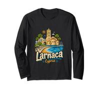 Regalo de Recuerdo de Viaje de Larnaca Chipre Dibujado a Mano Manga Larga