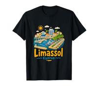 Regalo de Recuerdo de Viaje de Limassol Chipre Dibujado a Mano Camiseta