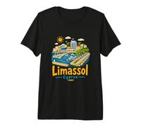 Regalo de Recuerdo de Viaje de Limassol Chipre Dibujado a Mano Camiseta Premium