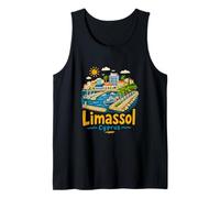 Regalo de Recuerdo de Viaje de Limassol Chipre Dibujado a Mano Camiseta sin Mangas