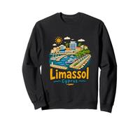 Regalo de Recuerdo de Viaje de Limassol Chipre Dibujado a Mano Sudadera