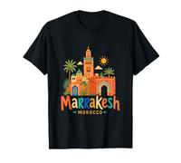 Regalo de Recuerdo de Viaje de Marrakech Marruecos Dibujado a Mano Camiseta
