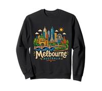 Regalo de Recuerdo de Viaje de Melbourne Australia Dibujado a Mano Sudadera