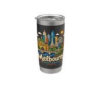 Regalo de recuerdo de viaje de Melbourne Australia dibujado a mano Vaso térmico de acero inoxidable de doble pared