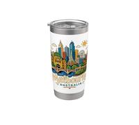 Regalo de recuerdo de viaje de Melbourne Australia dibujado a mano Vaso térmico de acero inoxidable de doble pared