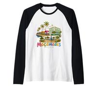 Regalo de Recuerdo de Viaje de Mocamedes Angola Dibujado a Mano Camiseta Manga Raglan