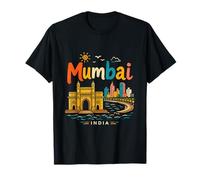 Regalo de Recuerdo de Viaje de Mumbai India Dibujado a Mano Camiseta
