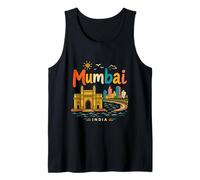 Regalo de Recuerdo de Viaje de Mumbai India Dibujado a Mano Camiseta sin Mangas