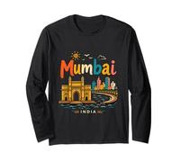Regalo de Recuerdo de Viaje de Mumbai India Dibujado a Mano Manga Larga