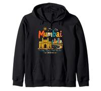 Regalo de Recuerdo de Viaje de Mumbai India Dibujado a Mano Sudadera con Capucha