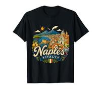 Regalo de Recuerdo de Viaje de Nápoles Italia Dibujado a Mano Camiseta