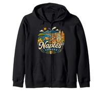 Regalo de Recuerdo de Viaje de Nápoles Italia Dibujado a Mano Sudadera con Capucha