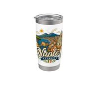 Regalo de recuerdo de viaje de Nápoles Italia dibujado a mano Vaso térmico de acero inoxidable de doble pared