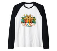 Regalo de Recuerdo de Viaje de Oaxaca México Dibujado a Mano Camiseta Manga Raglan