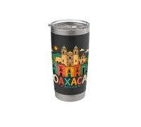 Regalo de recuerdo de viaje de Oaxaca México dibujado a mano Vaso térmico de acero inoxidable de doble pared
