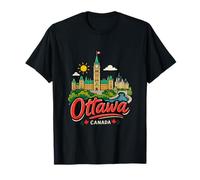 Regalo de Recuerdo de Viaje de Ottawa Canadá Dibujado a Mano Camiseta