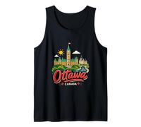 Regalo de Recuerdo de Viaje de Ottawa Canadá Dibujado a Mano Camiseta sin Mangas