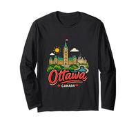 Regalo de Recuerdo de Viaje de Ottawa Canadá Dibujado a Mano Manga Larga