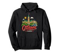 Regalo de Recuerdo de Viaje de Ottawa Canadá Dibujado a Mano Sudadera con Capucha