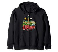 Regalo de Recuerdo de Viaje de Ottawa Canadá Dibujado a Mano Sudadera con Capucha