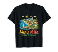 Regalo de Recuerdo de Viaje de Pointe-Noire Congo Dibujado a Mano Camiseta