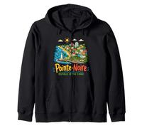Regalo de Recuerdo de Viaje de Pointe-Noire Congo Dibujado a Mano Sudadera con Capucha