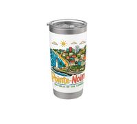 Regalo de recuerdo de viaje de Pointe-Noire Congo dibujado a mano Vaso térmico de acero inoxidable de doble pared