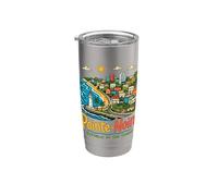Regalo de recuerdo de viaje de Pointe-Noire Congo dibujado a mano Vaso térmico de acero inoxidable de doble pared