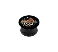 Regalo de Recuerdo de Viaje de Riga Letonia Dibujado a Mano PopSockets PopGrip Adhesivo